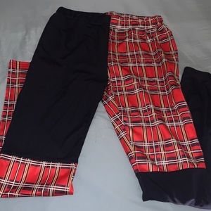 Navy blue and Plaid Tights/Leggings